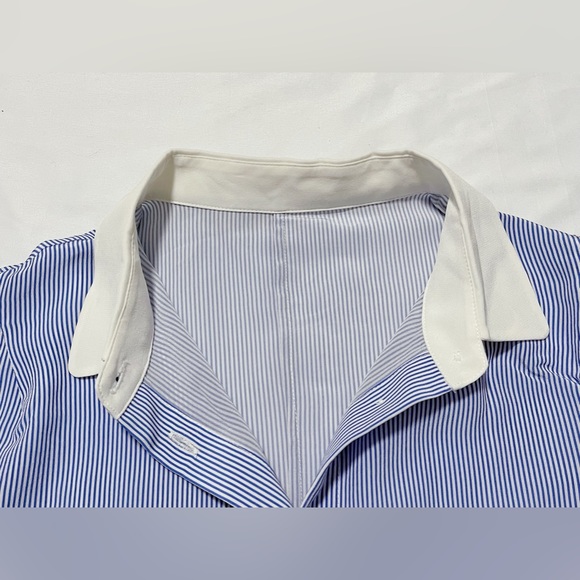 Silk Striped Shirt with Contrasted Collar and Cuffs - Picture 5 of 12